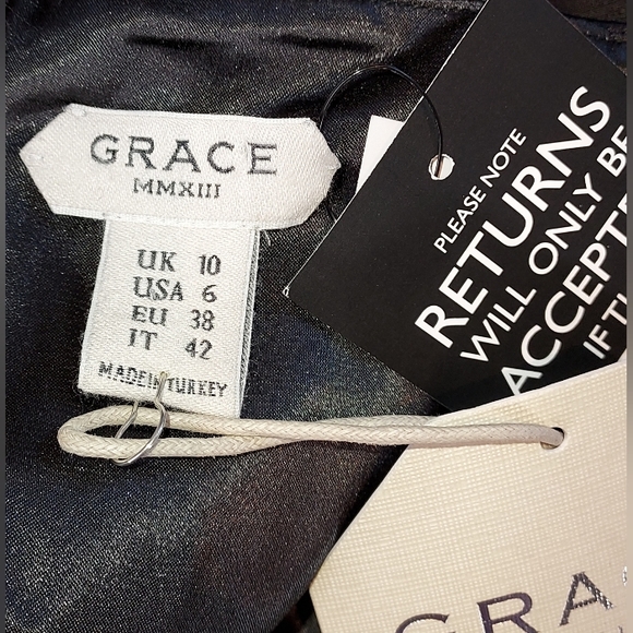 Grace MMXIII Black Halter Faux Leather Neck Tie Dress NWT - Picture 7 of 10